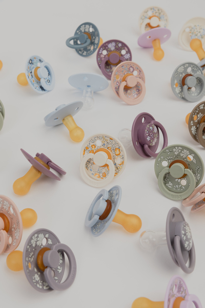 BIBS x LIBERTY - Set 2 suzete Colour Eloise Latex, tetina rotunda, 0 luni+-Ivory/Sage, [5],bestfam.ro