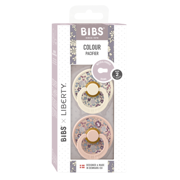 BIBS x LIBERTY - Set 2 suzete Colour Eloise Latex, tetina rotunda, 6 luni+-Ivory/Blush, [3],bestfam.ro