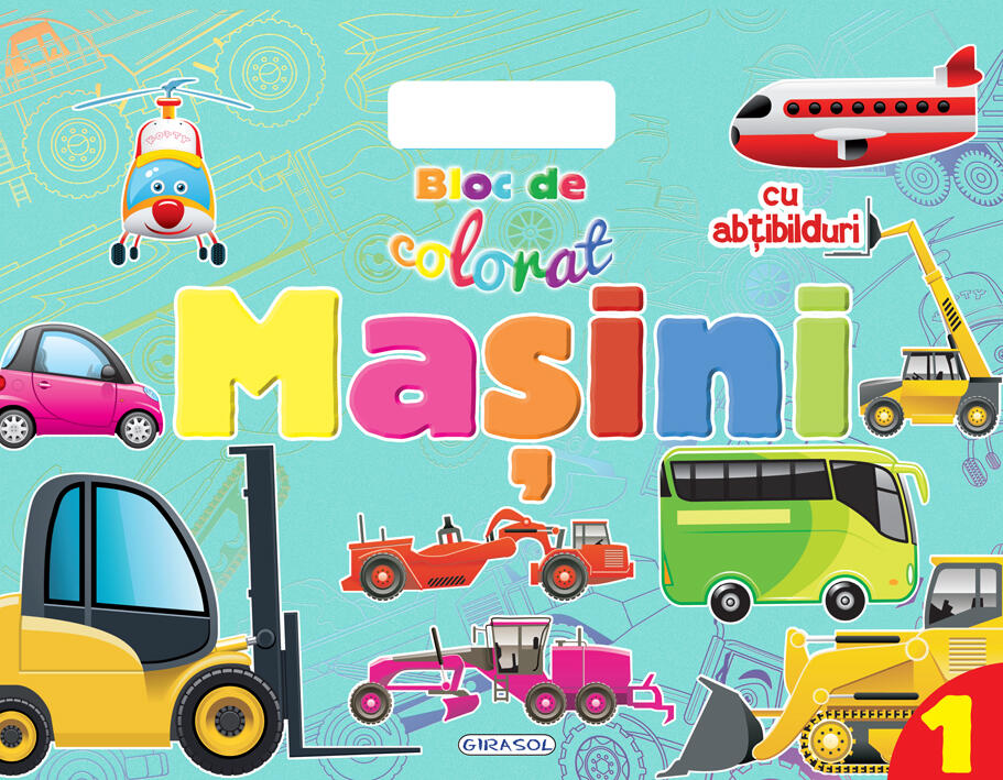 Bloc de colorat cu abt.- Masini 1
