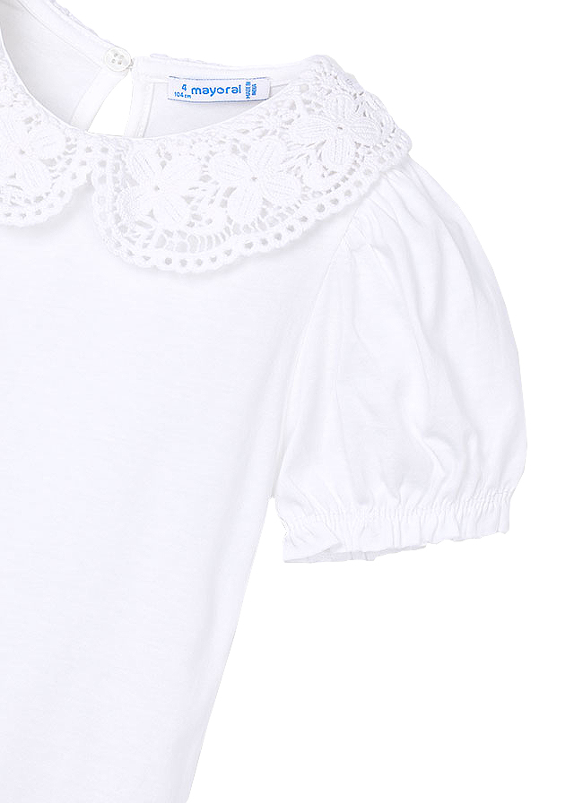 Bluza cu guler crosetat - alb - Mayoral, [3],bestfam.ro