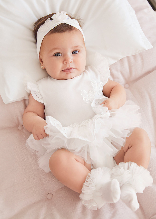 Body alb tutu cu bentita Better Cotton - Mayoral 