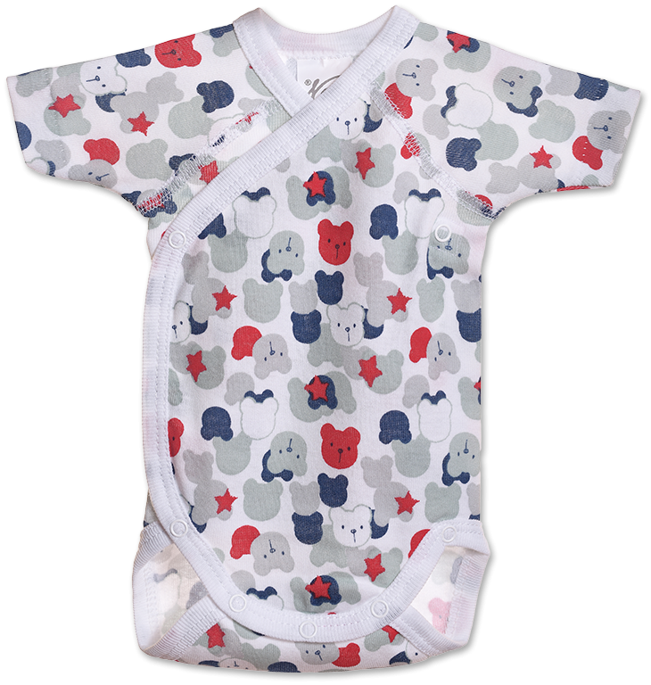 Body cu maneca scurta Ursuleti colorati 3 luni