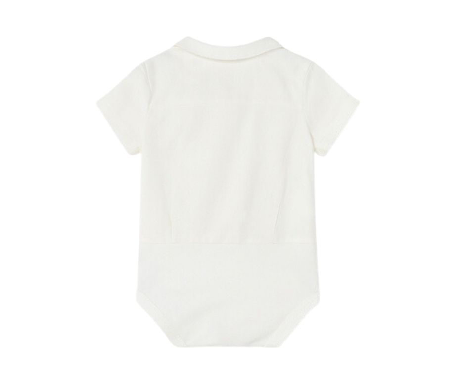 Bodycu maneca scurta tip camasa - Alb - Mayoral , [2],bestfam.ro