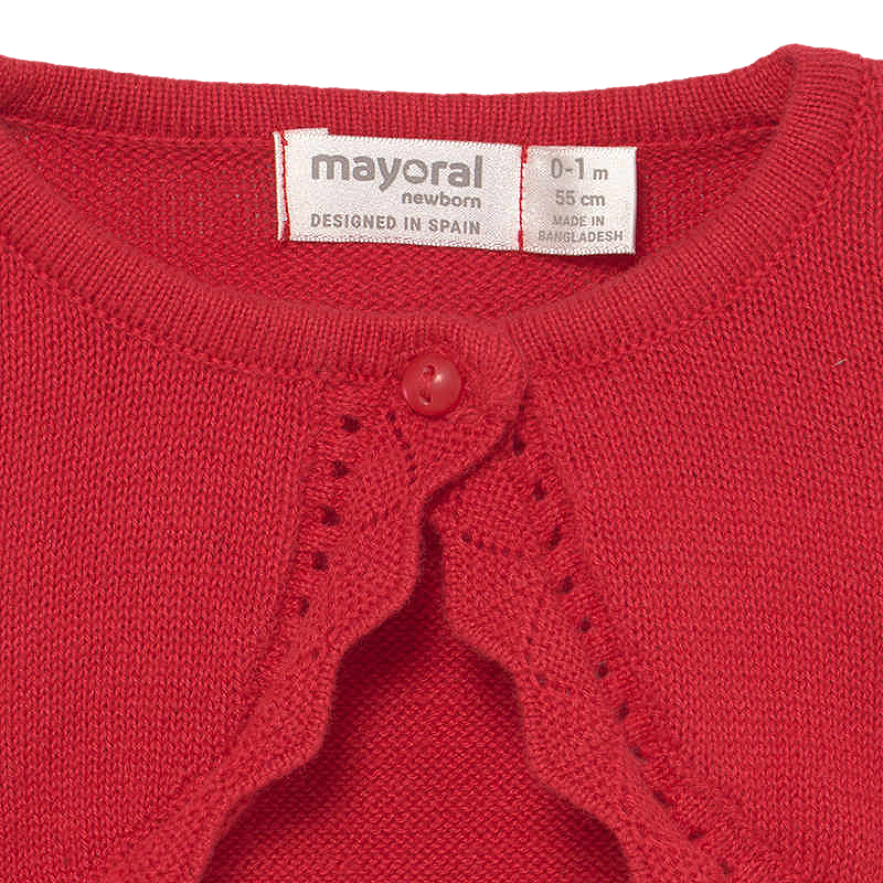 Bolero tricotat - Rosu - Mayora 6-9 luni, [3],bestfam.ro