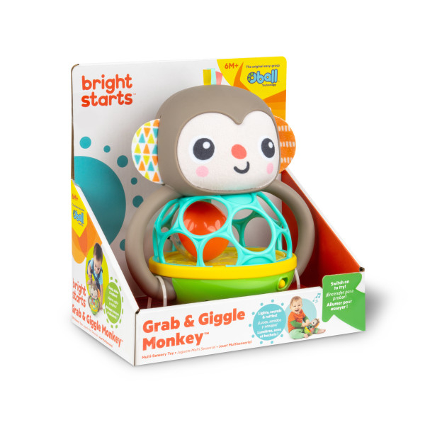 Bright Starts - Jucarie multi-senzoriala, "Grab & Giggle Monkey", [3],bestfam.ro