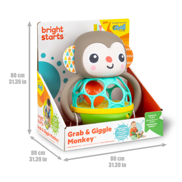 Bright Starts - Jucarie multi-senzoriala, "Grab & Giggle Monkey", [4],bestfam.ro