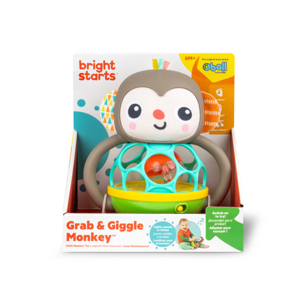Bright Starts - Jucarie multi-senzoriala, "Grab & Giggle Monkey", [7],bestfam.ro