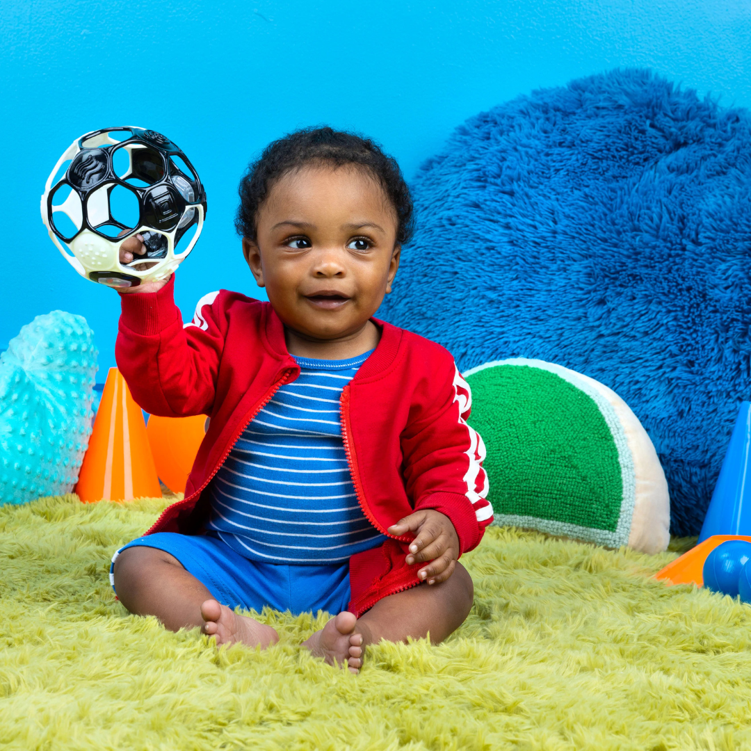 Bright Starts - Minge zornaitoare Grippin' Goals Alb-Negru, [3],bestfam.ro