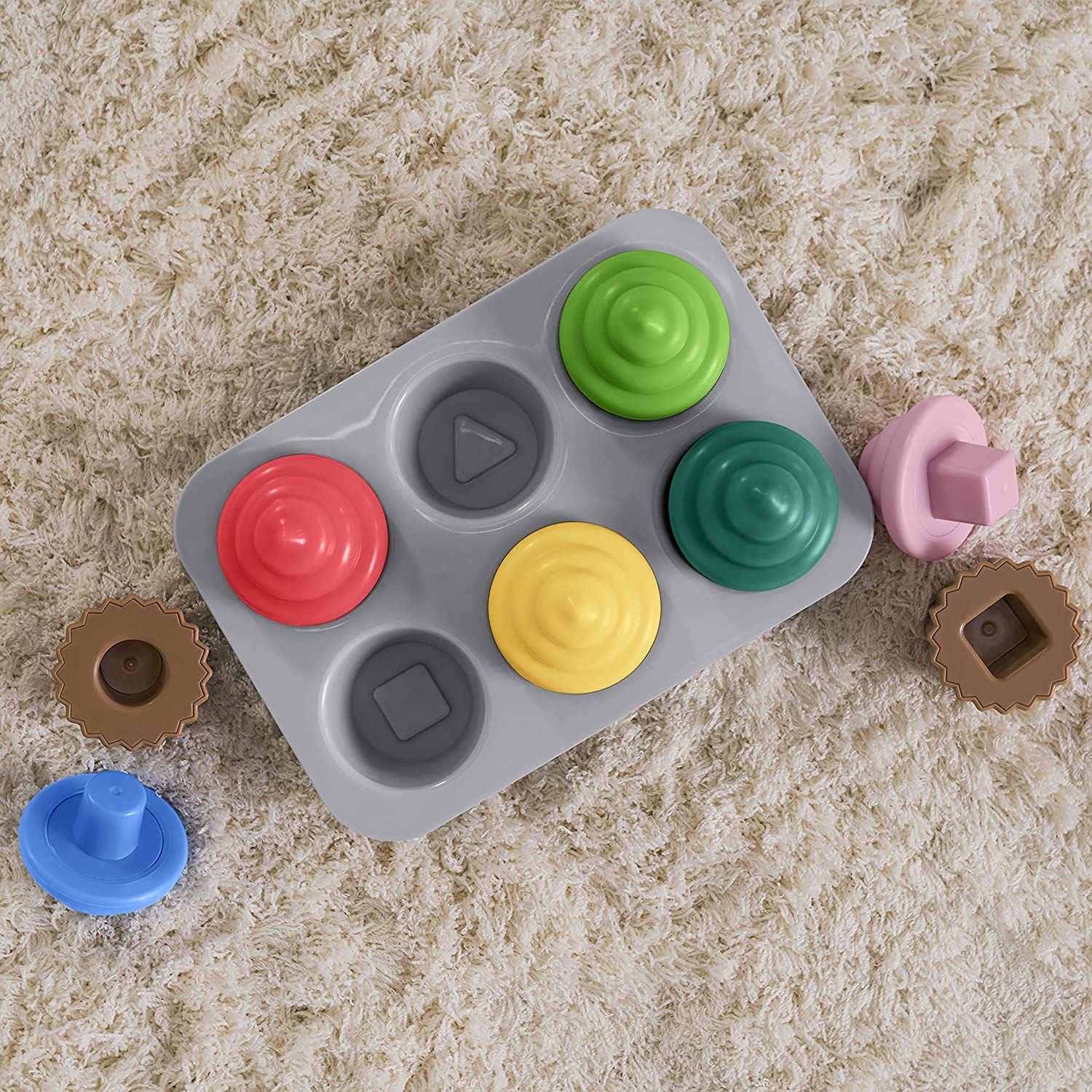 Bright Starts - Jucarie pentru sortarea formelor Briose, [6],bestfam.ro