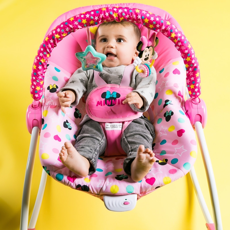 Bright Starts - Leagan portabil Rocker Minnie Stars & Smiles, [2],bestfam.ro