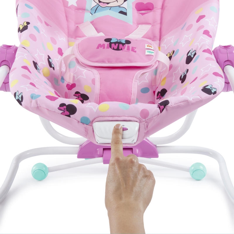 Bright Starts - Leagan portabil Rocker Minnie Stars & Smiles, [6],bestfam.ro
