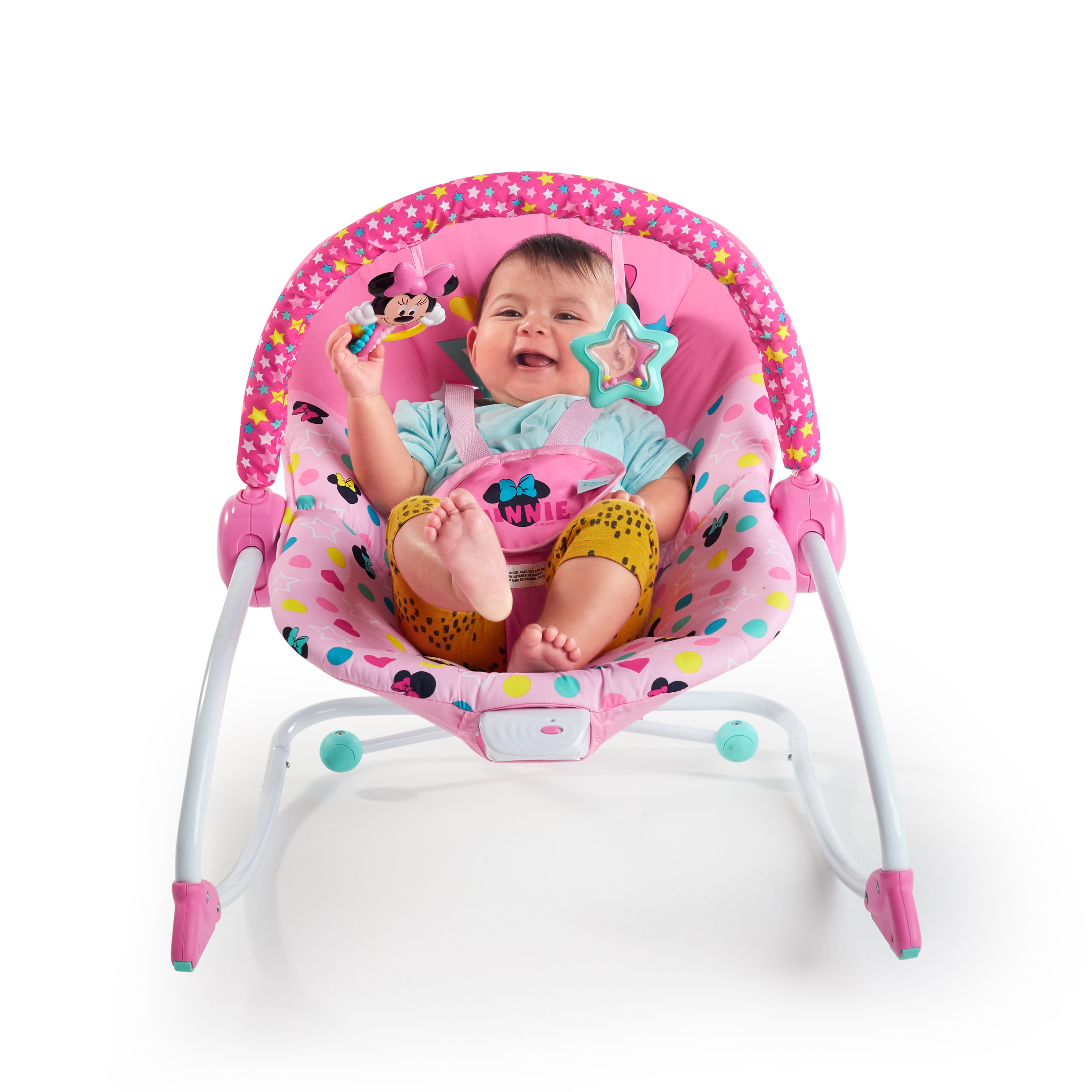 Bright Starts - Leagan portabil Rocker Minnie Stars & Smiles, [7],bestfam.ro
