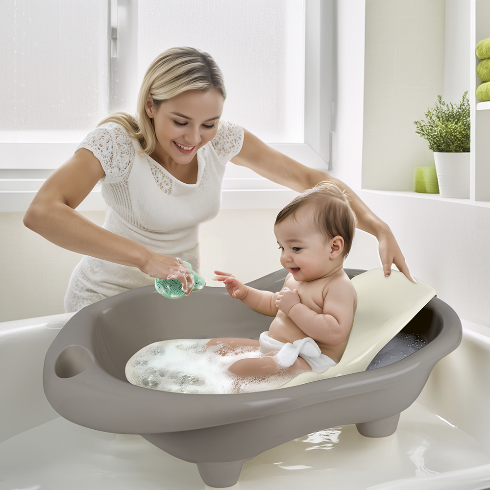 Cadita cu suport anatomic Hippo - Gri, [2],bestfam.ro