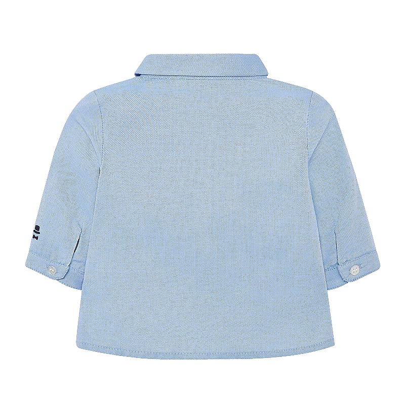Camasa bleu maneca lunga + papion - Mayoral 6-9 luni, [2],bestfam.ro