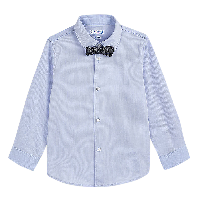 Camasa maneca lunga + papion - bleu - Mayoral