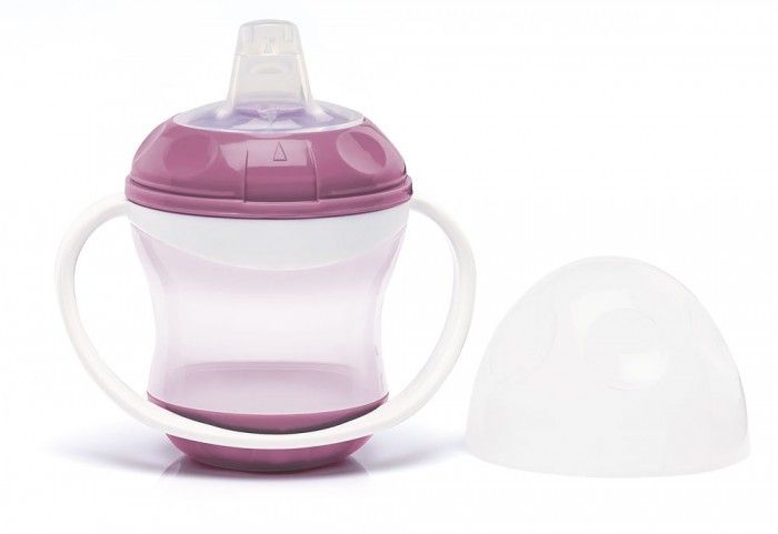 Cana anti-curgere cu capac si manere - Orchid pink - Thermobaby