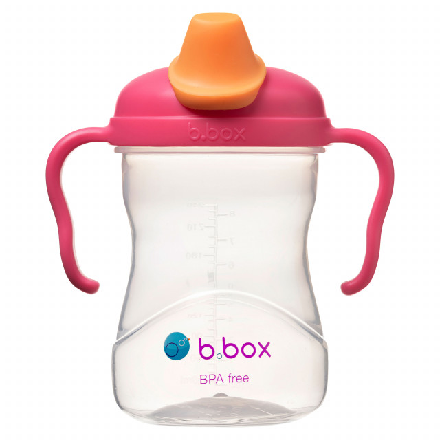 Cana de tranzitie cu cioc de silicon, 240 ml - roz - b.box, [2],bestfam.ro