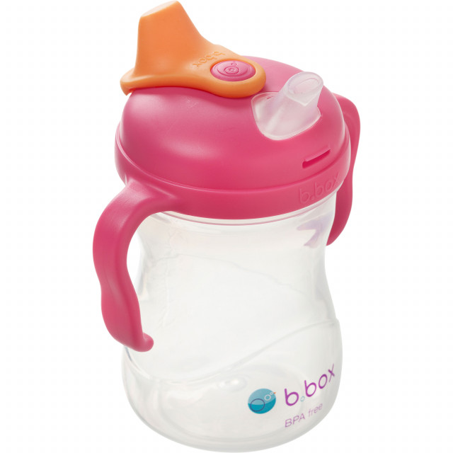 Cana de tranzitie cu cioc de silicon, 240 ml - roz - b.box, [3],bestfam.ro