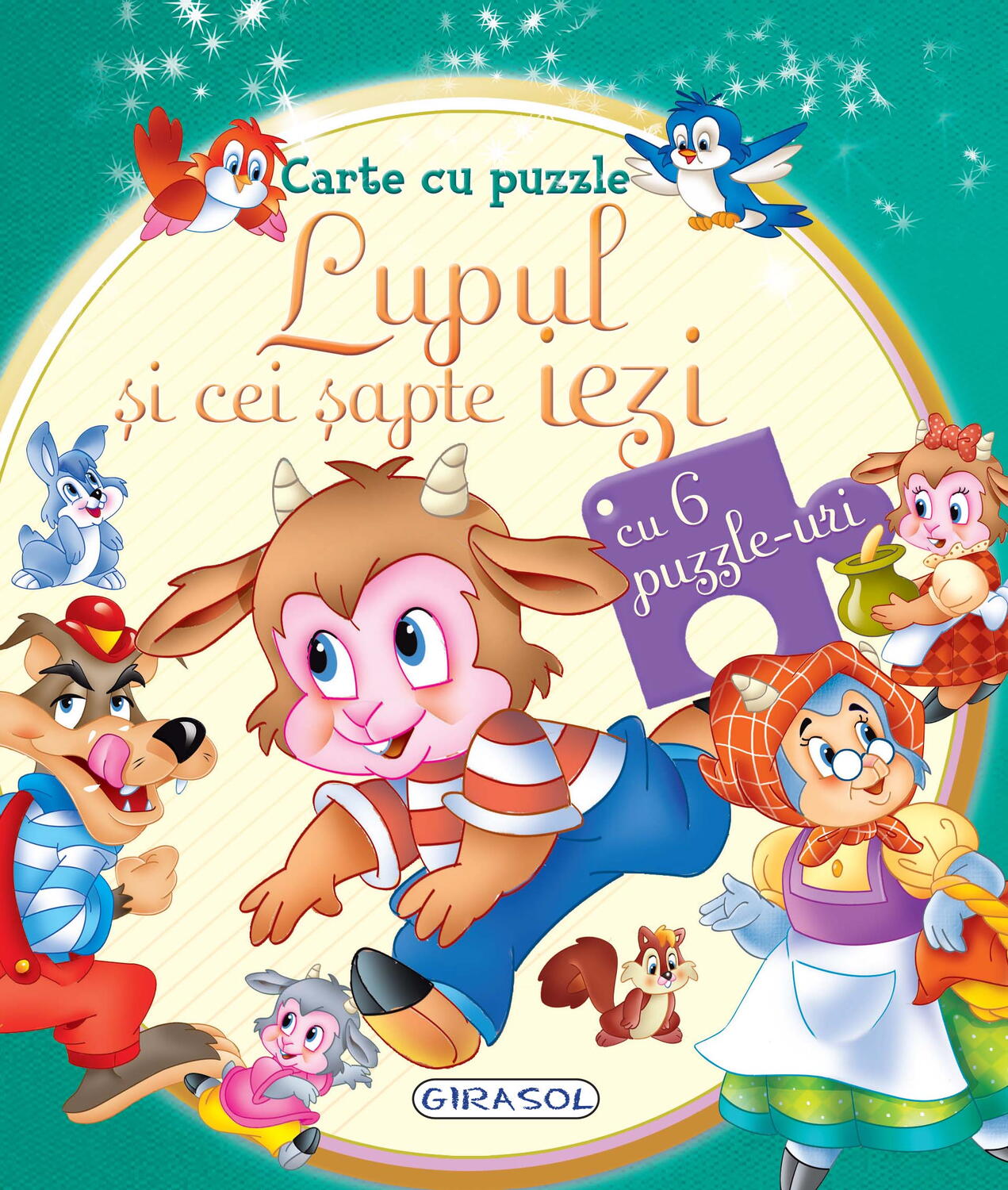 Carte cu puzzle - Lupul si cei sapte iezi