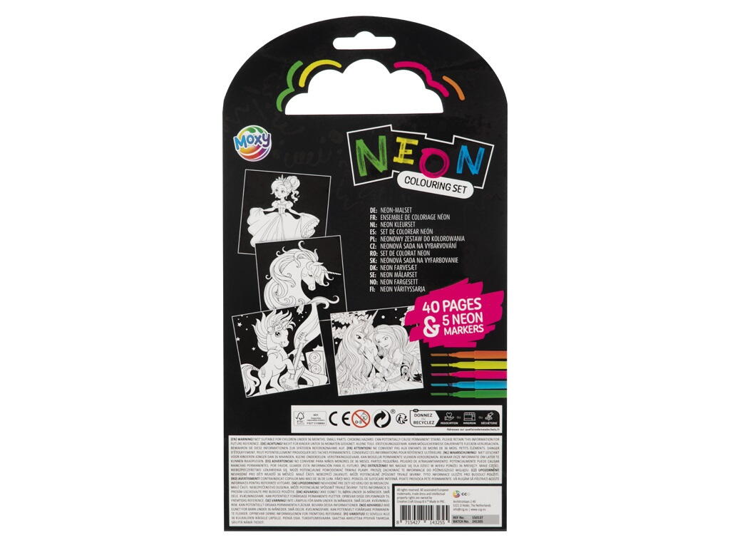 Carte de colorat cu carioci neon - Peripetiile unicornului, [2],bestfam.ro