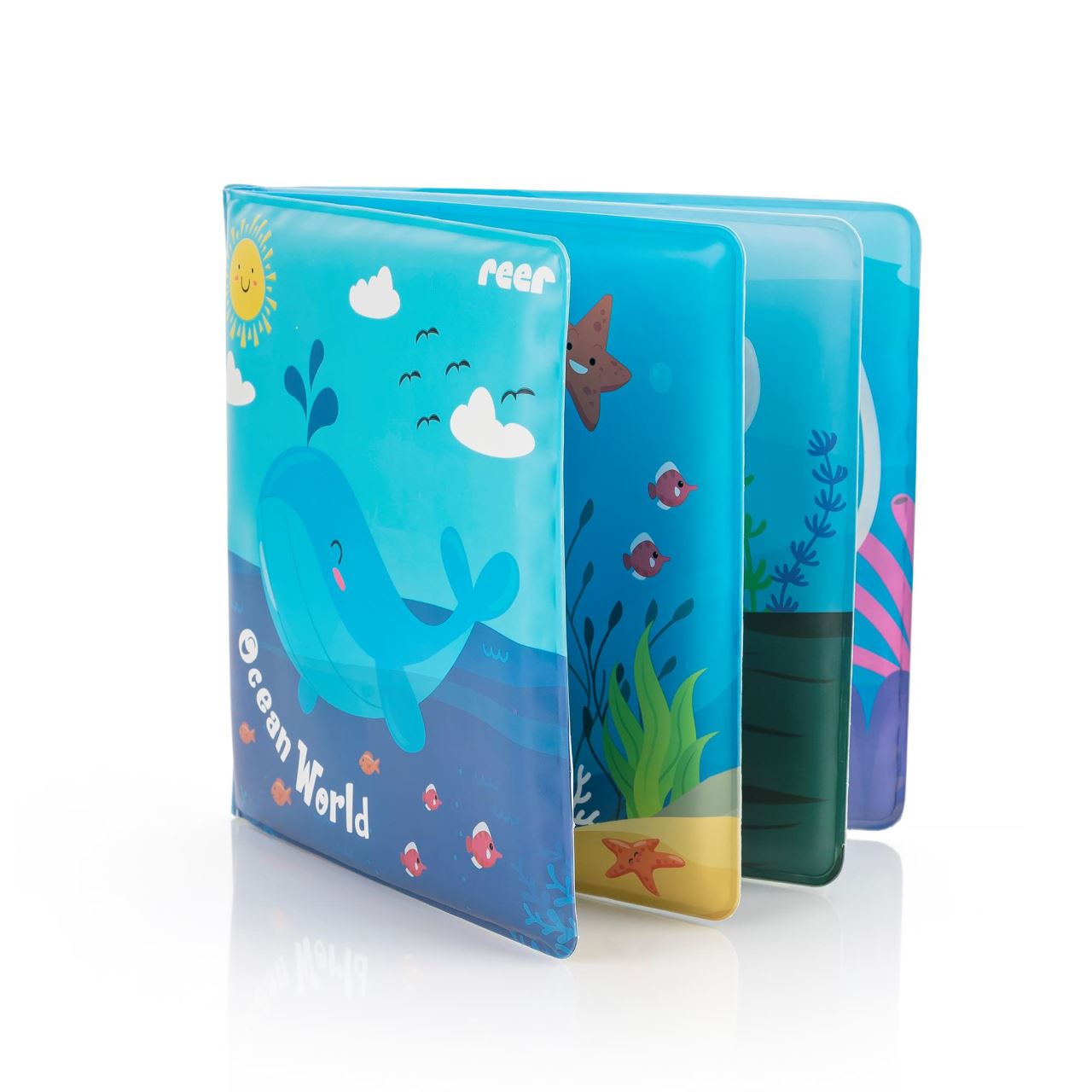 Carticica de baie plutitoare, 8 pagini colorate care isi schimba culoarea in contact cu apa, MyHappyBath Book, Reer 76012, [2],bestfam.ro