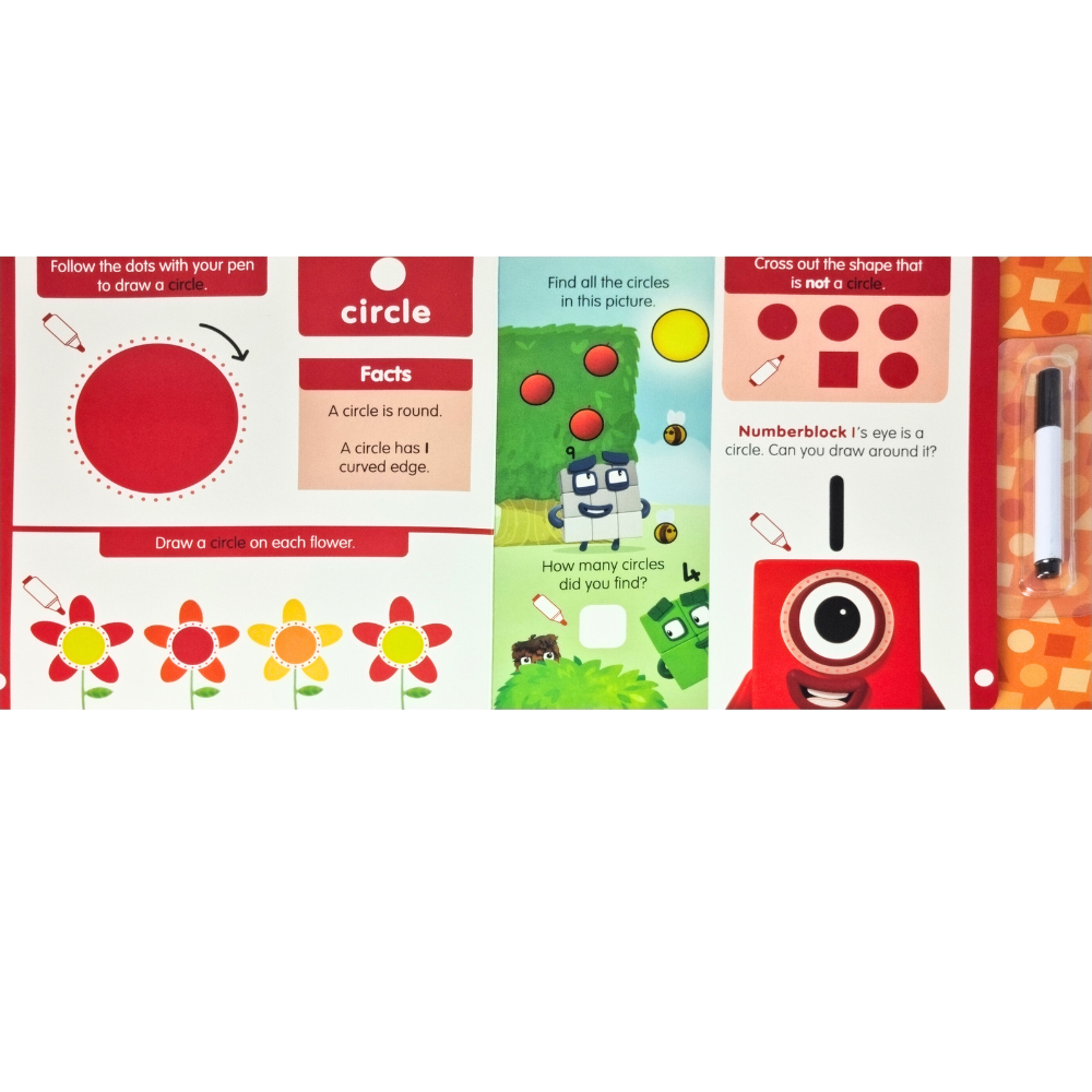 Carticica Scriu si sterg  Numberblocks - Forme geometrice, [2],bestfam.ro