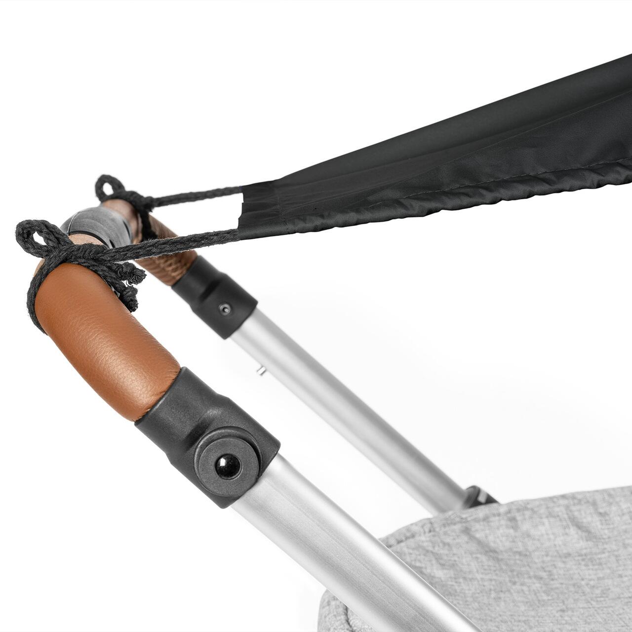 Copertina pentru protectie solara UV 50+, parasolar pentru carucior de copii, model universal, negru, Reer ShineSafe Black 84191, [4],bestfam.ro