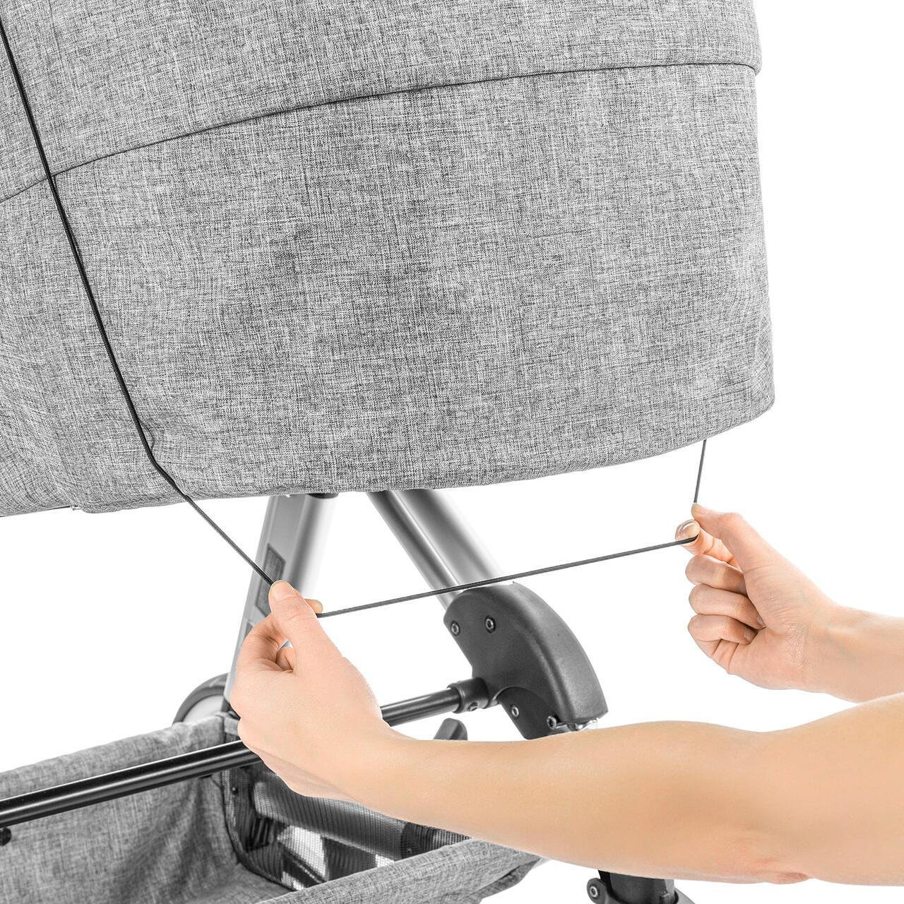 Copertina pentru protectie solara UV 50+, parasolar pentru carucior de copii, model universal, negru, Reer ShineSafe Black 84191, [9],bestfam.ro