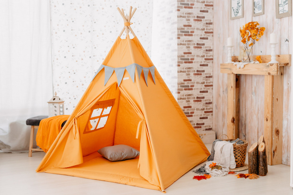 Cort de joaca teepee - Orange - Maradalia Kids, [2],bestfam.ro