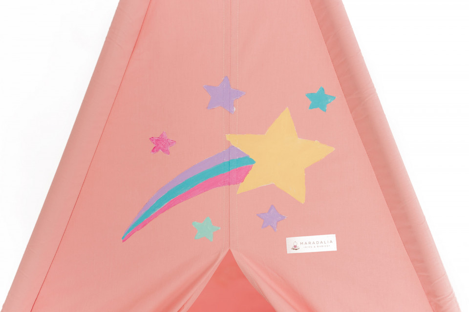 Cort de joaca pictat manual - Unicorn - Roz - Maradalia Kids, [4],bestfam.ro