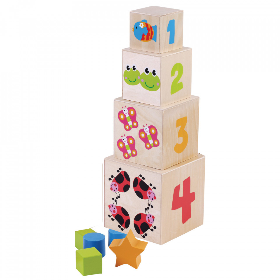 Cuburi de construit cu forme si litere - Jumini, [2],bestfam.ro