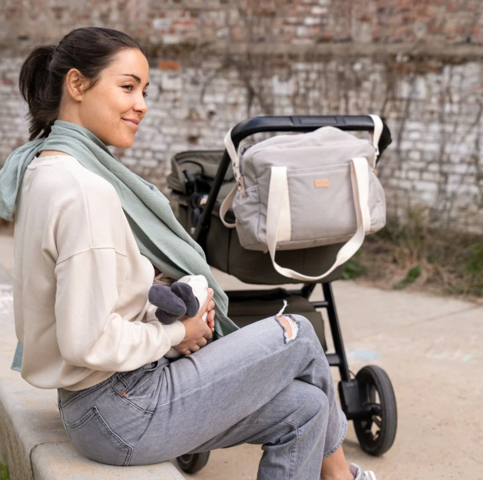 Doomoo - Esarfa pentru alaptat multifunctionala din bumbac organic Momâ€™n Play Green, [2],bestfam.ro