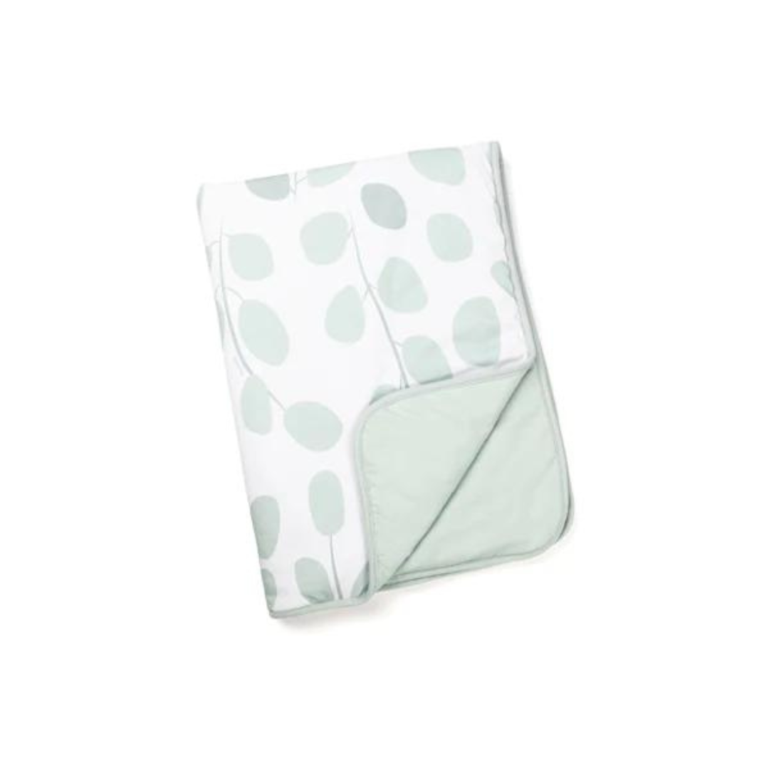 Doomoo - Paturica ultradelicata bumbac organic, Leaves Aqua Green