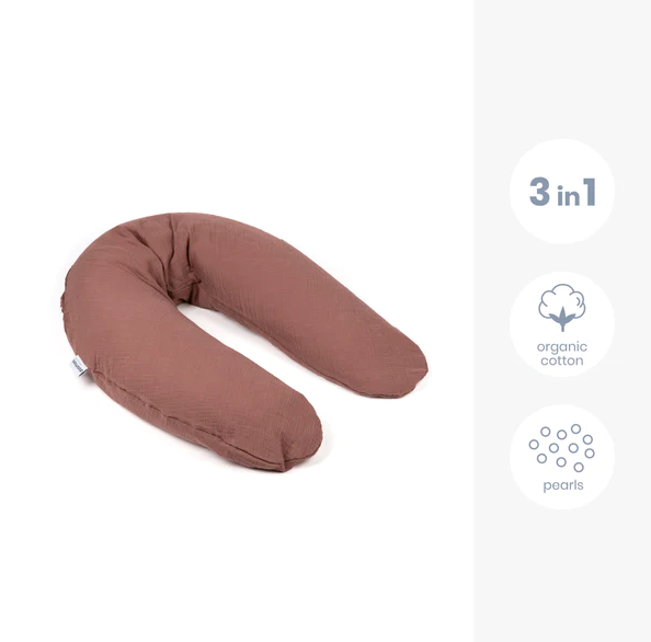 Doomoo - Perna mare 3 in 1 Comfy Big Tetra Brick din bumbac organic: perna gravide, suport pentru hranire, suport pentru bebe, [3],bestfam.ro