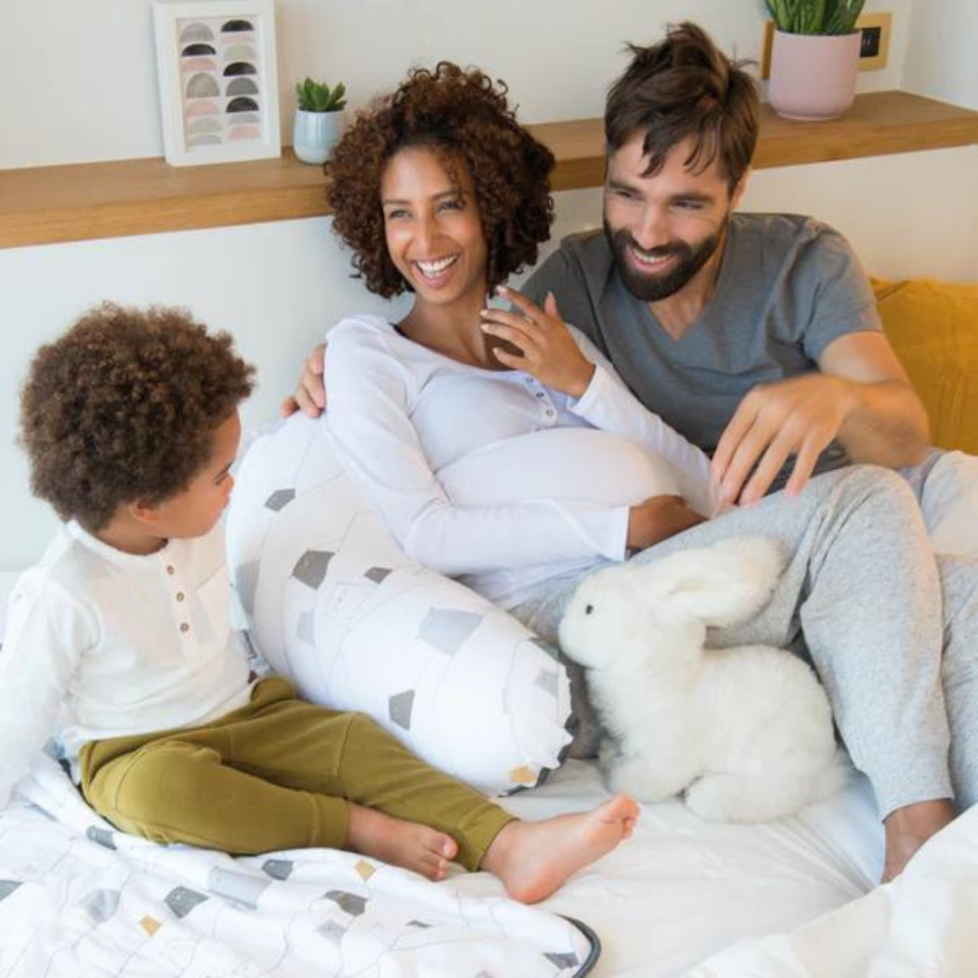 Doomoo - Perna mare pentru gravide si bebelusi 3 in 1, bumbac organic Buddy Bear Grey, [2],bestfam.ro