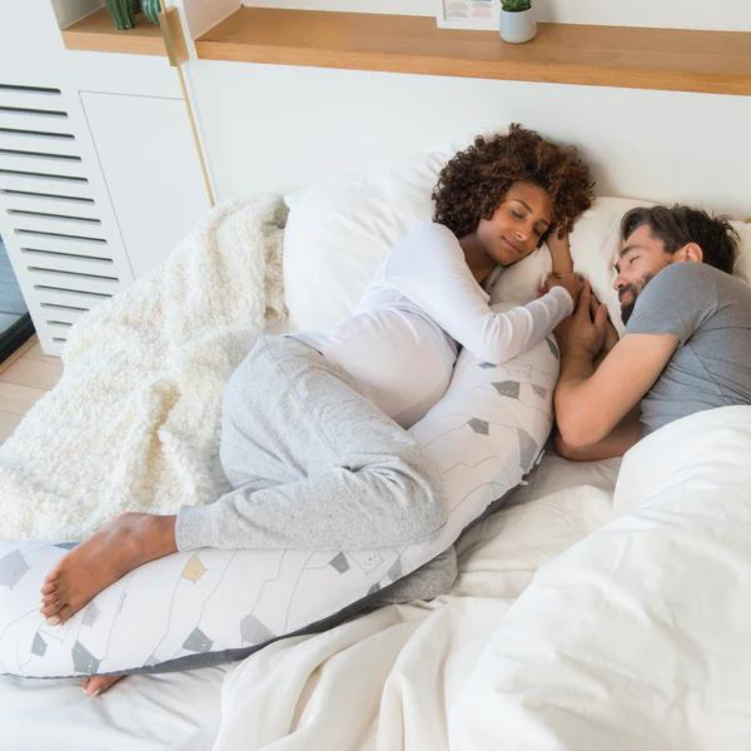 Doomoo - Perna mare pentru gravide si bebelusi 3 in 1, bumbac organic Buddy Bear Grey, [6],bestfam.ro