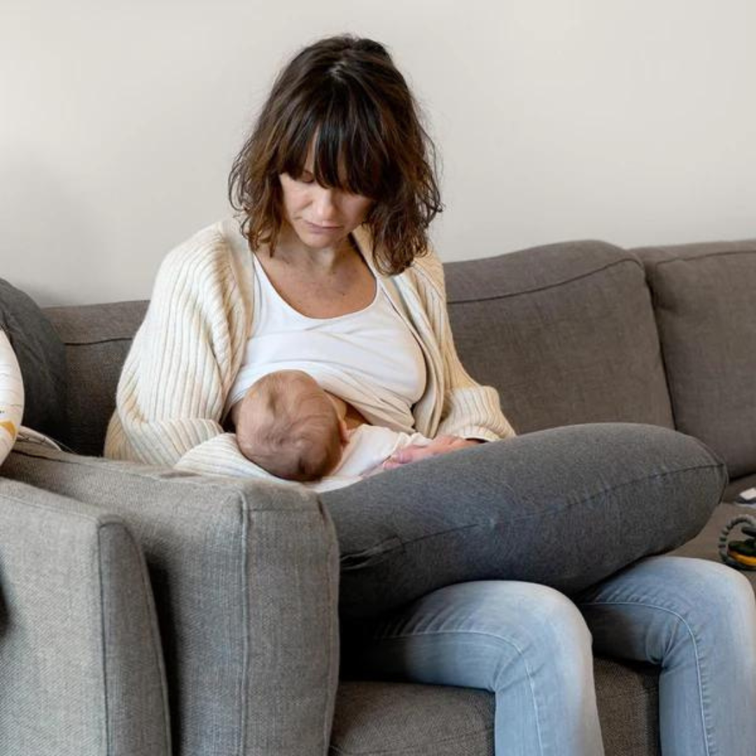 Doomoo - Perna mare pentru gravide si bebelusi 3 in 1, bumbac organic Buddy Chine Anthracite, [8],bestfam.ro