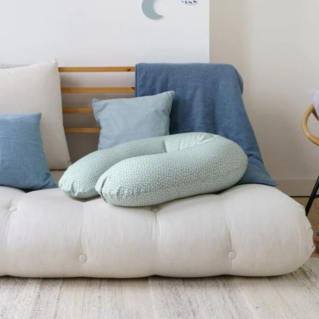 Doomoo - Perna mare pentru gravide si bebelusi 3 in 1, bumbac organic Buddy Cloudy Kaki, [2],bestfam.ro