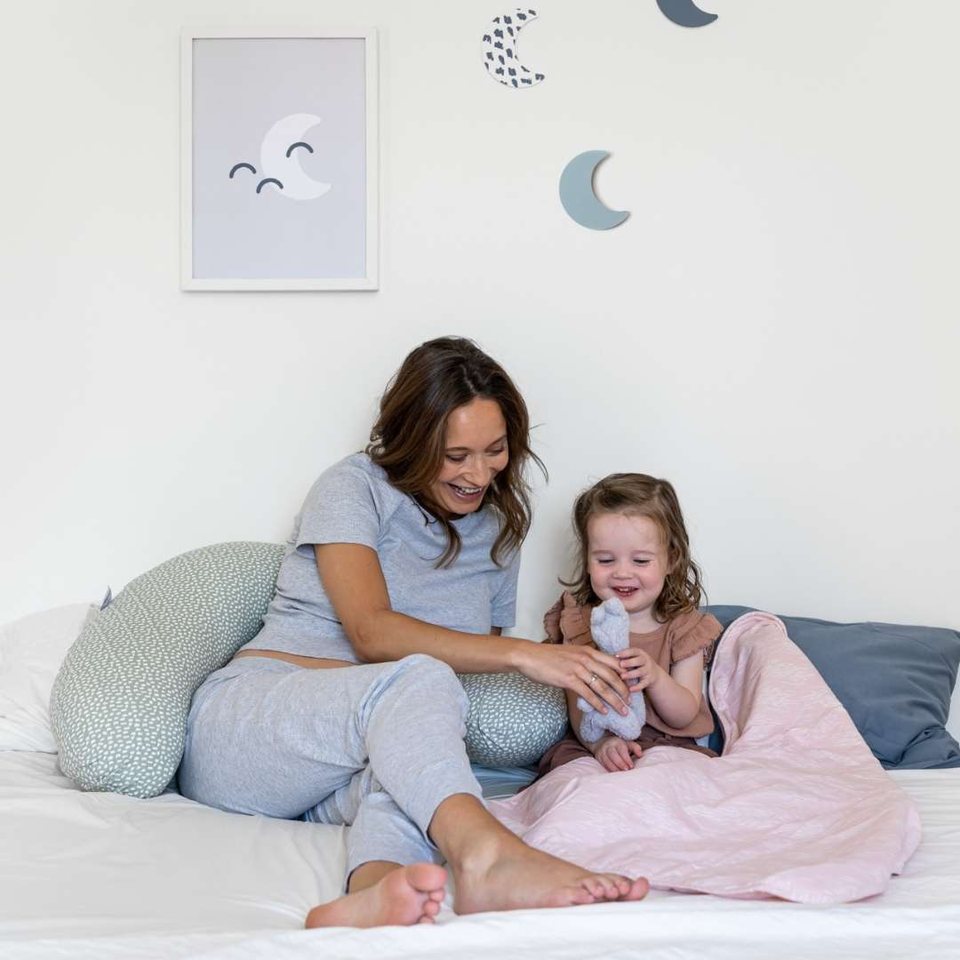 Doomoo - Perna mare pentru gravide si bebelusi 3 in 1, bumbac organic Buddy Cloudy Kaki, [8],bestfam.ro