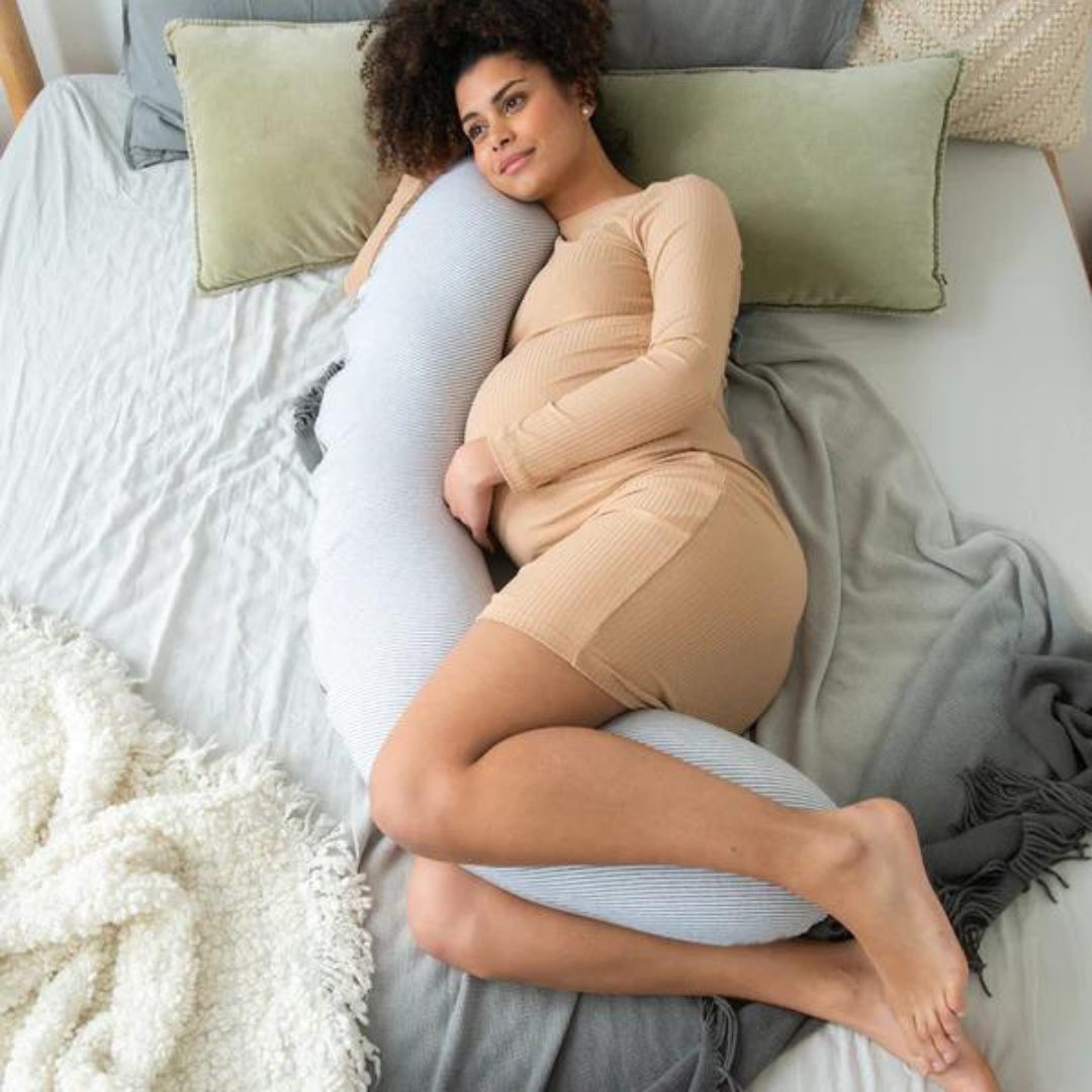 Doomoo - Perna mare pentru gravide si bebelusi 3 in 1, bumbac organic Buddy Light Grey, [4],bestfam.ro