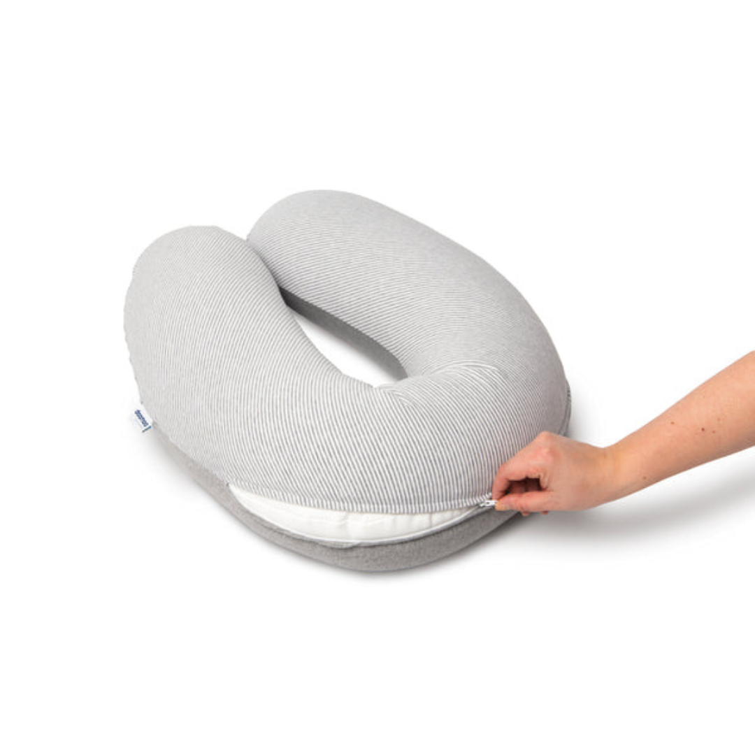 Doomoo - Perna mare pentru gravide si bebelusi 3 in 1, bumbac organic Buddy Light Grey, [7],bestfam.ro