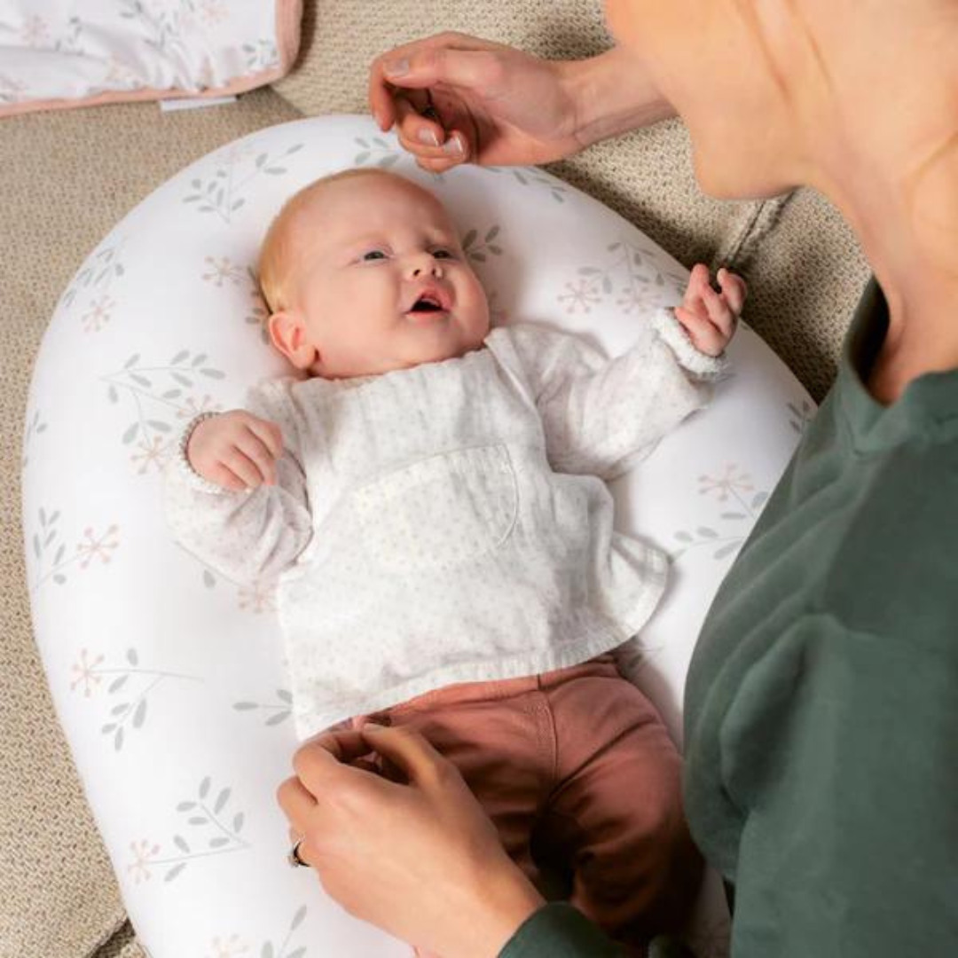 Doomoo - Perna mare pentru gravide si bebelusi 3 in 1, bumbac organic Buddy Spring Pink, [4],bestfam.ro