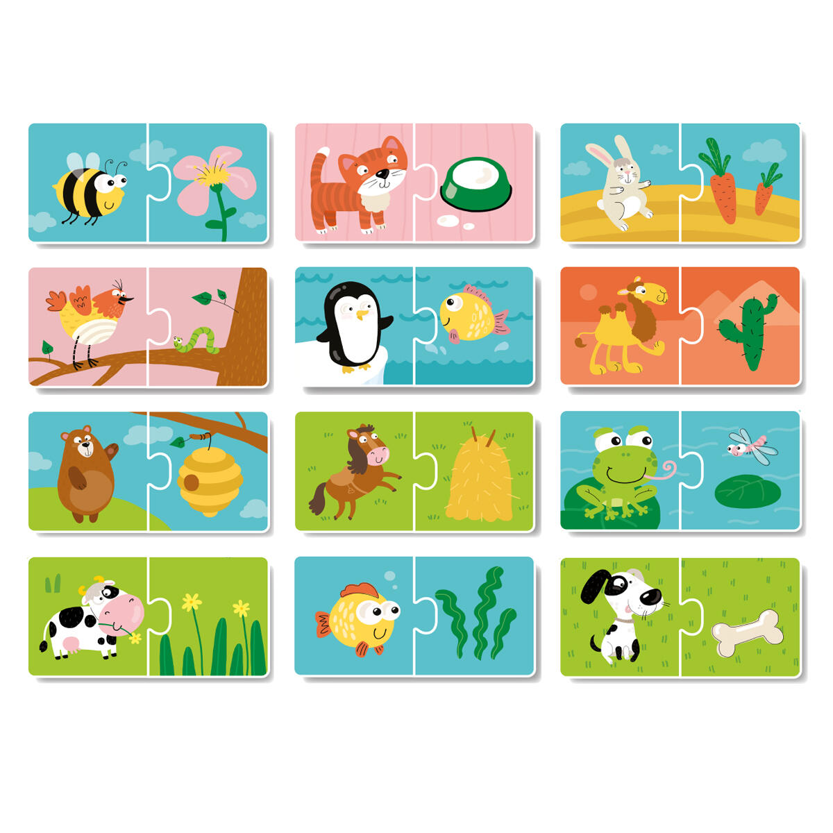 Duo Puzzle - Hrana animalelor (2 piese), [2],bestfam.ro