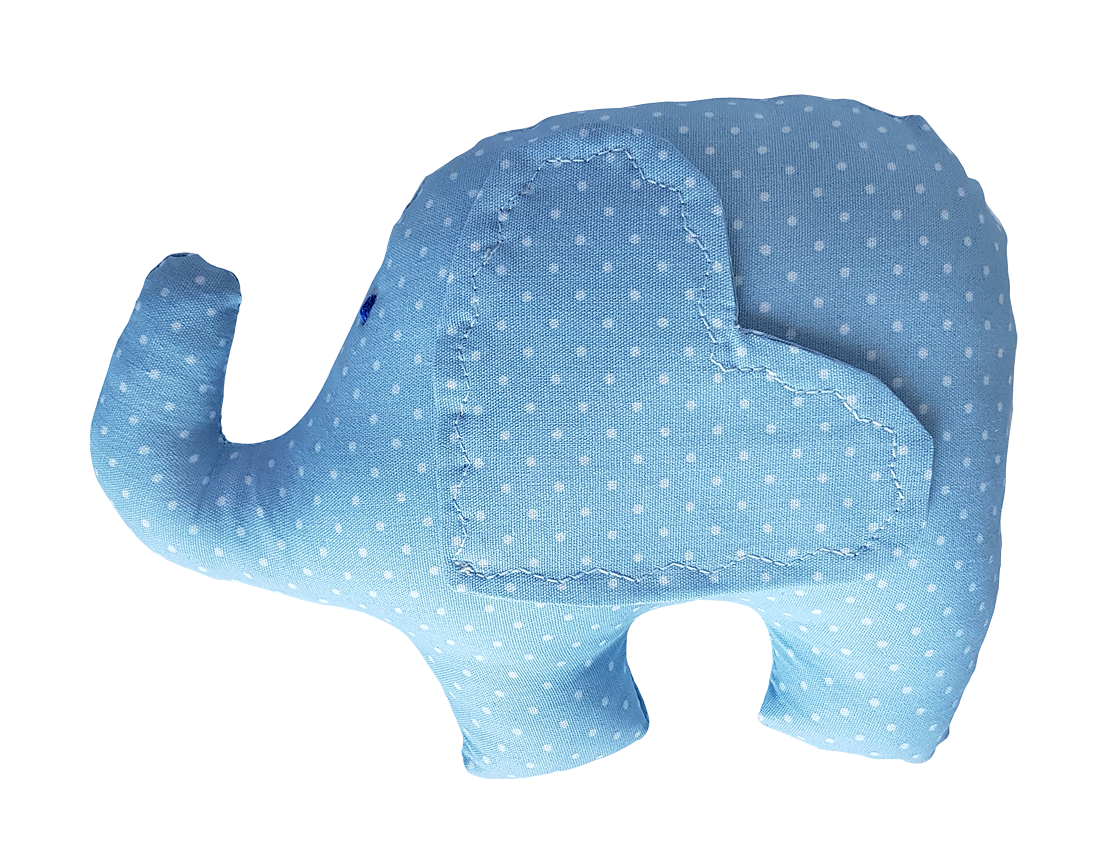 Elefantel din panza - Bleu - Papusile Vesele