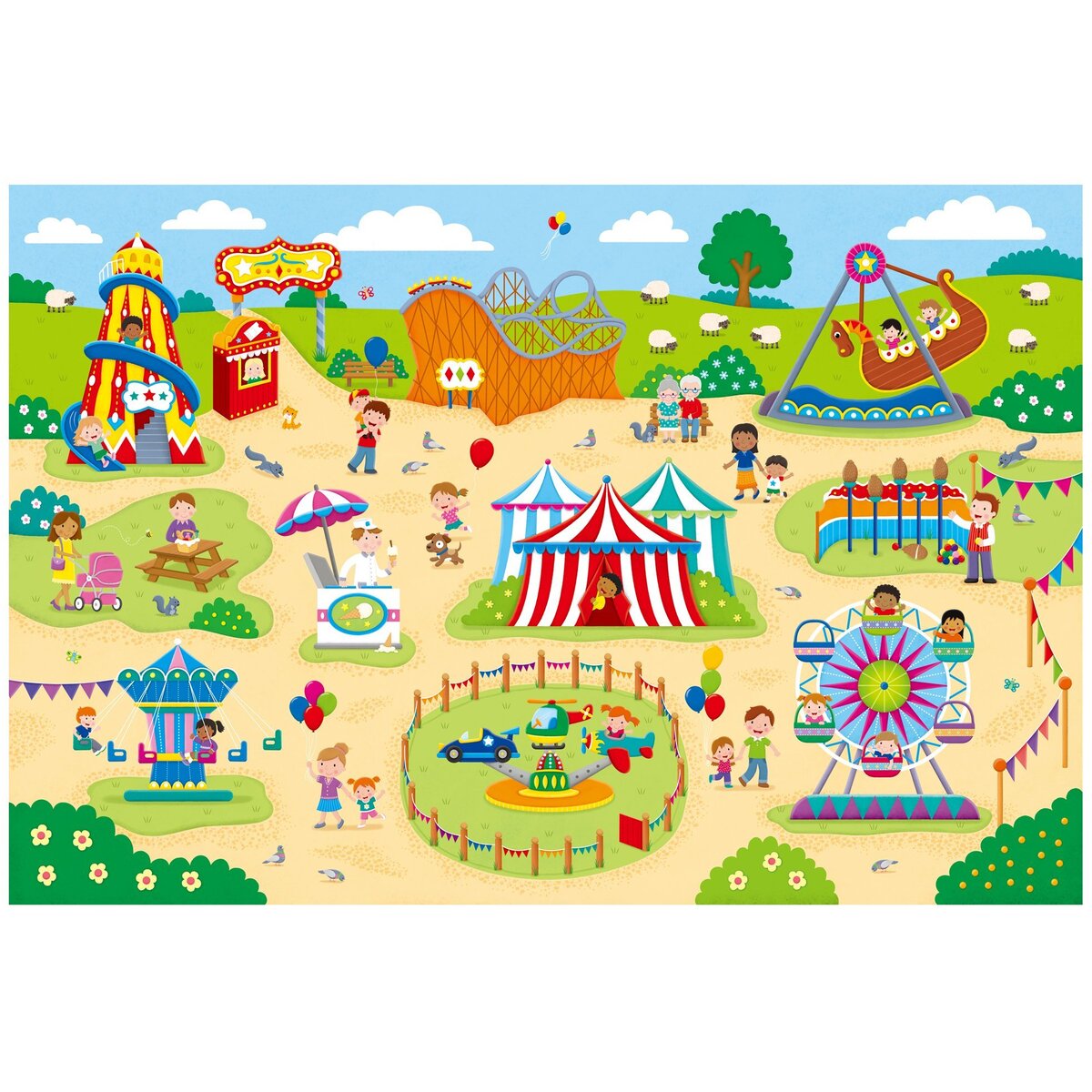 Giant Floor Puzzle: Parcul de distractii (30 piese), [3],bestfam.ro