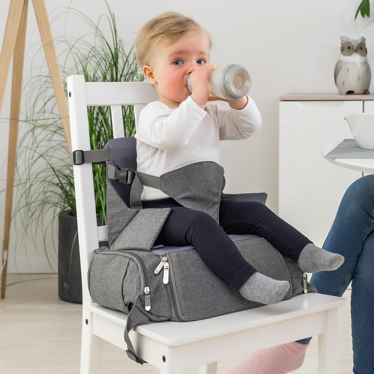 Inaltator de scaun pentru bebelusi 6-36 luni, transportabil, din plastic reciclat, Reer Growing Booster Seat 85041, [9],bestfam.ro