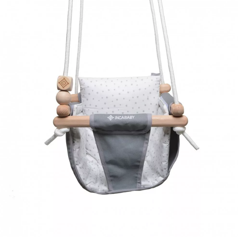 Incababy - Legan multifunctional pentru junior, 1-5 ani (30 kg), testat TÜV Rheinland, Grey Stars, [4],bestfam.ro
