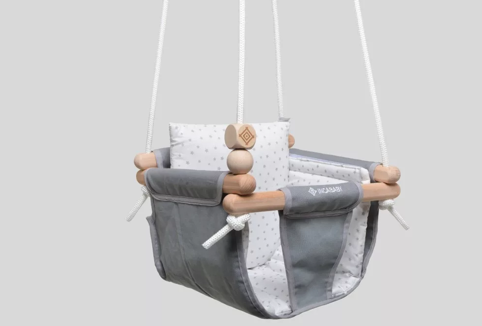 Incababy - Legan multifunctional pentru junior, 1-5 ani (30 kg), testat TÜV Rheinland, Grey Stars, [5],bestfam.ro