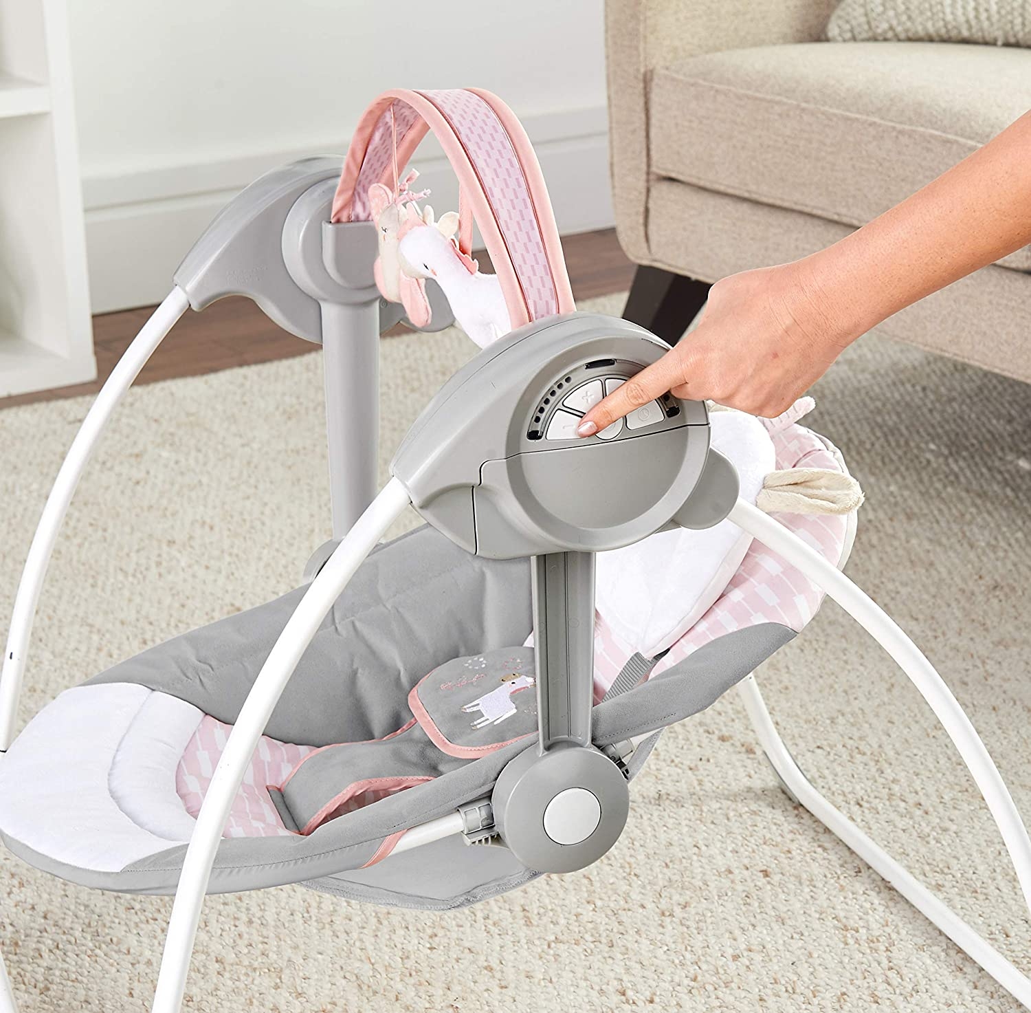 Ingenuity - Leagan portabil Comfort 2 Go Flora the Unicorn, [7],bestfam.ro