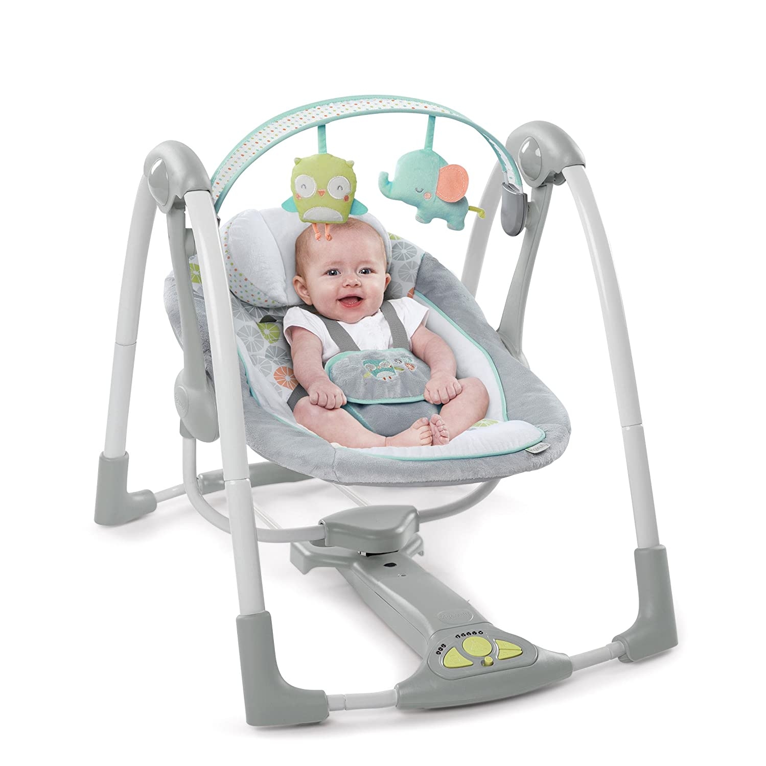 Ingenuity - Leagan portabil Swing 'n Go Portable Swin - Hugs & Hoots, [2],bestfam.ro